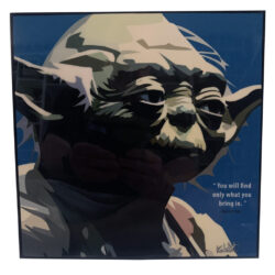 Star Wars Master Yoda 10" x 10” Framed Acrylic Pop-Art "Quote" Portrait Print