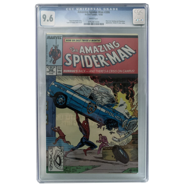 The Amazing Spider-Man #306 (Action Comics #1 cover swipe) Marvel Comics October 1988 (CGC Graded 9.6)