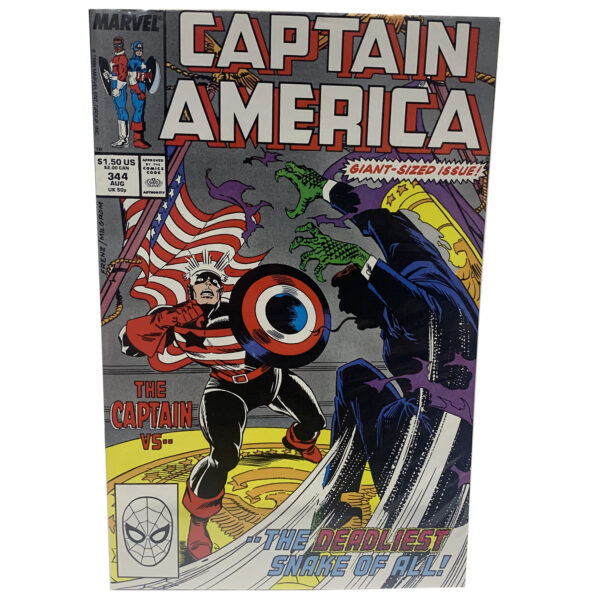 Captain America #344 (The Deadliest Snake of All!) Marvel Comics August 1988 (Very Fine)