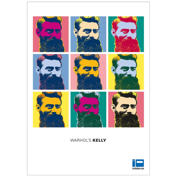 "Warhol's Kelly" Andy Warhol Inspired Ned Kelly Pop Art Tribute Full Colour A2 Poster