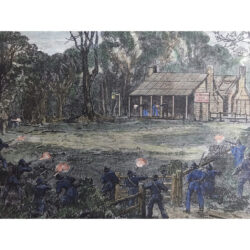 Ned Kelly 'Night Attack on the Glenrowan Hotel' 1886 Original Illustrated Antique Newspaper Clipping