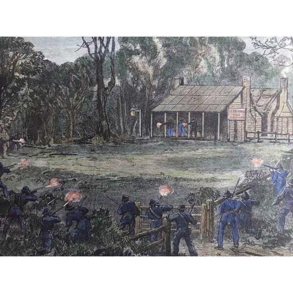 Ned Kelly 'Night Attack on the Glenrowan Hotel' 1886 Original Illustrated Antique Newspaper Clipping